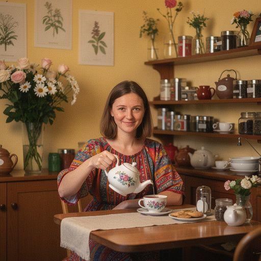 Tea szertartás közben, ahol a helyes hőmérsékletre figyelnek a hatás érdekében.